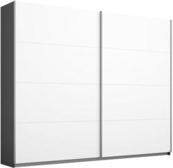 Schwebetürenschrank 226cm Belluno, Weiß/ Grau Dekor