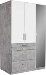 Kleiderschrank mit Spiegel 136cm Tulln Extra, Stone Dekor