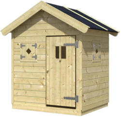 Spielhaus Holz mit Dachpappe Natur Nele 1