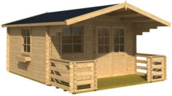 Gartenhaus mit Terasse und Zaun Natur 360x245x360cm