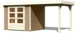Gartenhaus mit Anbaudach Sandfarbe 482x211x217cm
