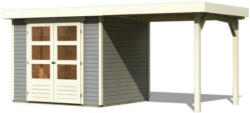 Gartenhaus mit Anbaudach Seidengrau 482x211x217cm