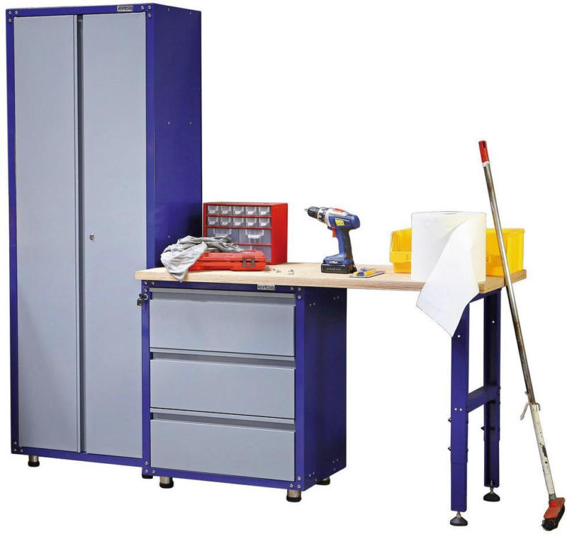 Werkbankset Small 201 cm Grau/Blau