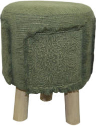 Hocker in Mila Grün/Naturfarben