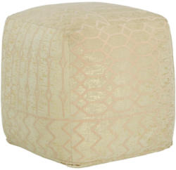Pouf Linus aus Samt in Beige