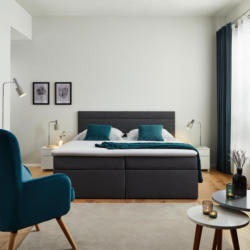 Boxspringbett in Grau ca. 180x200cm inkl. Topper 'Rosa'