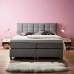 Boxspringbett in Grau ca. 180x 200cm inkl. Topper 'Jerry'