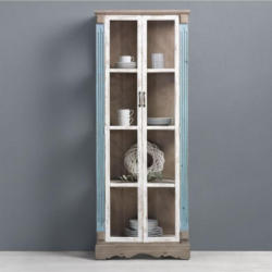 Vitrine in Blau/Braun/Weiß 'Gaia'