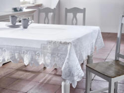 Tischdecke in Weiß ca.130/170cm ''Constance''