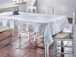 Tischdecke in Weiß ca.220/130cm ''Constance''