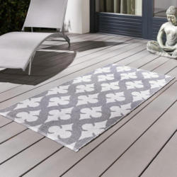 Outdoorteppich in Grau/Weiß ca.70x140cm 'Club'