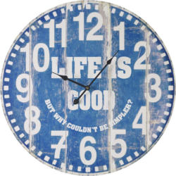 Uhr Good Life in Blau/ Weiss ca.Ø58cm