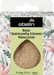 ebelin Konjac Gesichtspeeling- Schwamm Peeling-Effekt durch Walnussschale