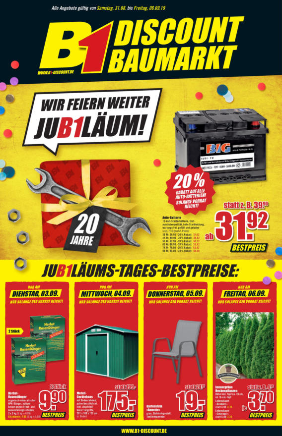 Aktuelle Angebote von B1 Discount Baumarkt in Bielefeld online