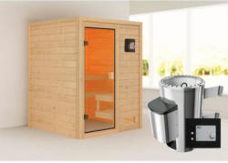 Karibu Sauna Sandra, 3,6 kW, naturbelassen, externe Steuerung