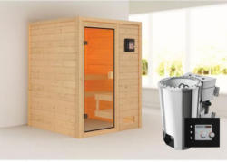 Karibu Sauna Sandra, 3,6 kW, naturbelassen, Bio externe Steuerung