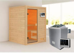 Karibu Sauna Sandra, 9 kW, naturbelassen, externe Steuerung