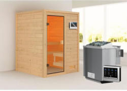 Karibu Sauna Sandra, 9 kW, naturbelassen, Bio externe Steuerung