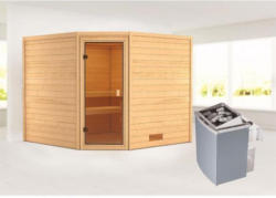 Karibu Sauna Dalia, naturbelassen, integrierte Steuerung