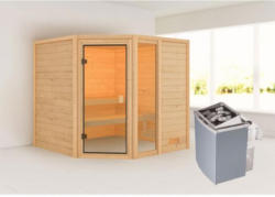 Karibu Sauna Tabea, naturbelassen, integrierte Steuerung