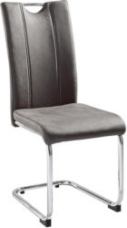 Schwingstuhl in Metall, Textil Chromfarben, Dunkelgrau