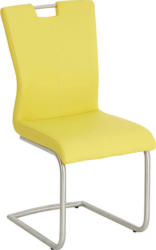 Schwingstuhl In Metall, Textil Gelb, Edelstahlfarben