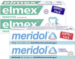 elmex Sensitive oder meridol Zahncreme jede 2 x 75-ml-Packung