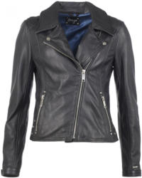 Lederjacke mit asymmetrischem Reißverschluss und Lederfransen ´Indiana´