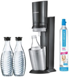 SodaStream Crystal 2.0 titan Vorteilspack Wassersprudler inkl. 3 Glaskaraffen