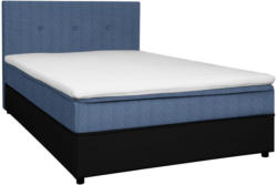 Boxbett 160/200 Cm In Schwarz, Hellblau