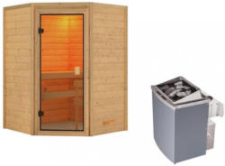 Sauna Bordeaux mit interner Steuerung am Ofen Naturfarben