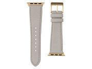 Roobaya Nappa, Armband für Apple Watch 38 mm, Nappaleder, hellgrau/gold