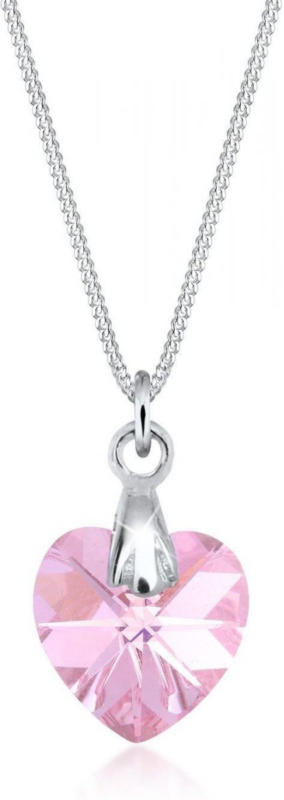 Elli Collierkettchen »Herz Liebe Swarovski® Kristall 925 Silber«