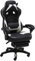 Gamingstuhl in Lederlook Schwarz, Weiß