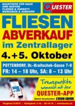 Quester Quester Flugblatt 03.10. bis 20.10. Baustoffe & Fliesen Wien und Umgebung - bis 05.10.2019
