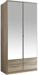 Drehtürenschrank mit Spiegel 90cm Imago, Sägerau Dekor