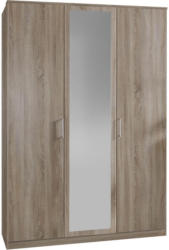 Drehtürenschrank mit Spiegel 135cm Osaka, Sägerau Dekor
