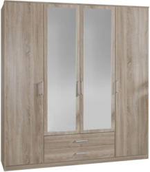 Drehtürenschrank mit Spiegel 180cm Osaka, Sägerau Dekor