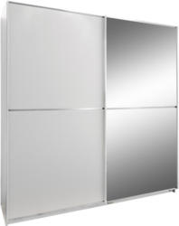 Schwebetürenschrank mit Spiegel 135cm Baden, Weiß Dekor