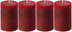 Stumpenkerzen 4er-Set 5,8/8 cm