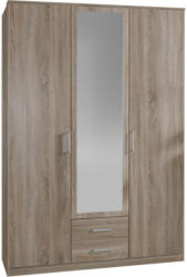 Drehtürenschrank mit Spiegel, 135cm Osaka, Sägerau Dekor