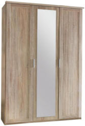 Drehtürenschrank mit Spiegel 135cm Nadja, Sägerau Dekor