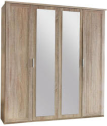 Drehtürenschrank mit Spiegel 180cm Nadja, Sägerau Dekor