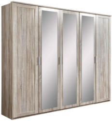 Drehtürenschrank mit Spiegel 225cm Nadja, Sägerau Dekor
