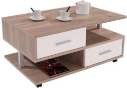 Couchtisch Holz mit Stauraum Quattro, Silbereiche Dekor
