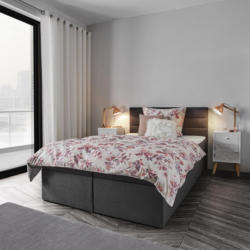 Boxspringbett in Grau ca. 140x200 cm inkl. Topper 'Lisa'