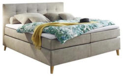 Boxspringbett in Sandfarbe ca. 180x200 cm inkl. Topper
