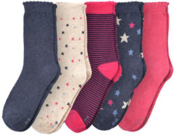 5 Mädchen Socken mit Wellenbündchen