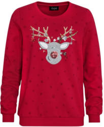 Damen Weihnachtshirt mit Rentier-Motiv