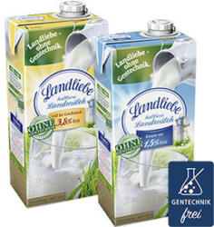 Landliebe haltbare Landmilch 1,5/3,8 % Fett, jede 1-Liter-Packung